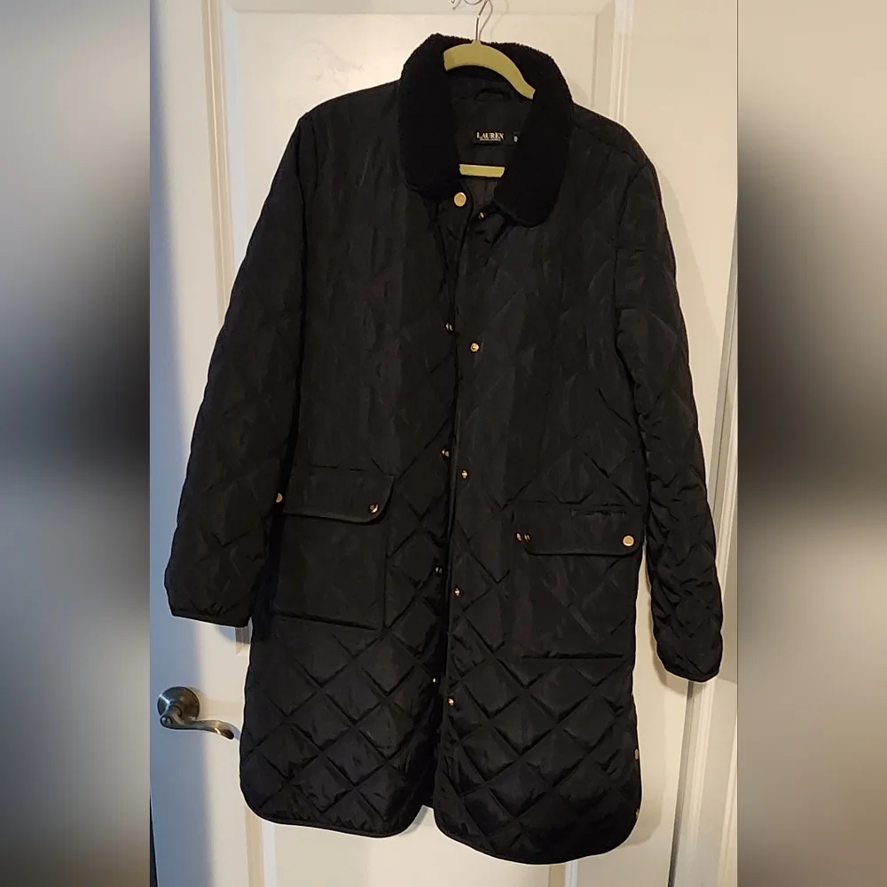 Ralph Lauren Women's Quilted Black Coat‎